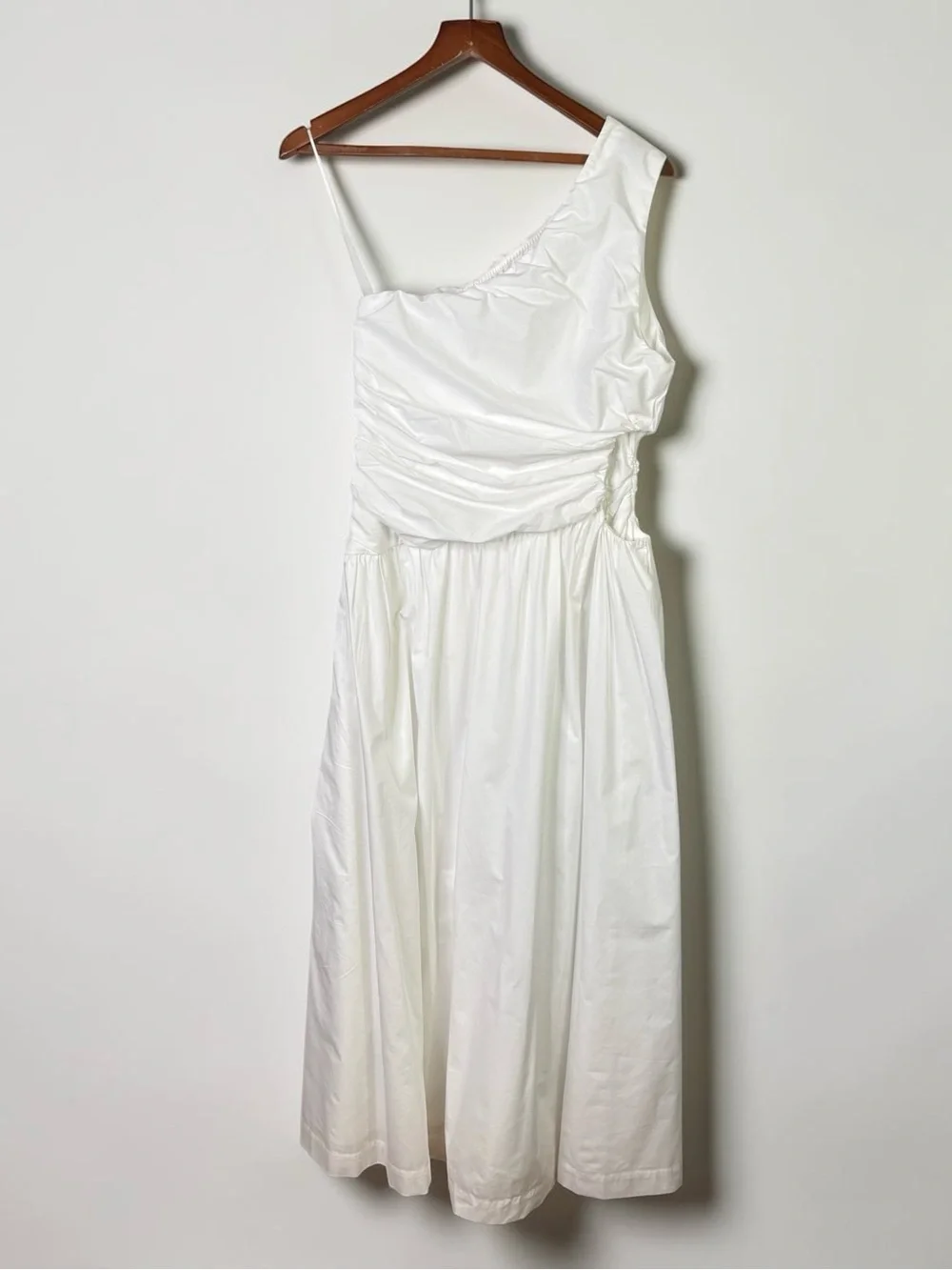 Abercrombie & Fitch White One-Shoulder Maxi Dress